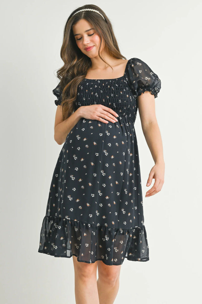 Betty Floral Smocked Dress - Yo Mama Maternity