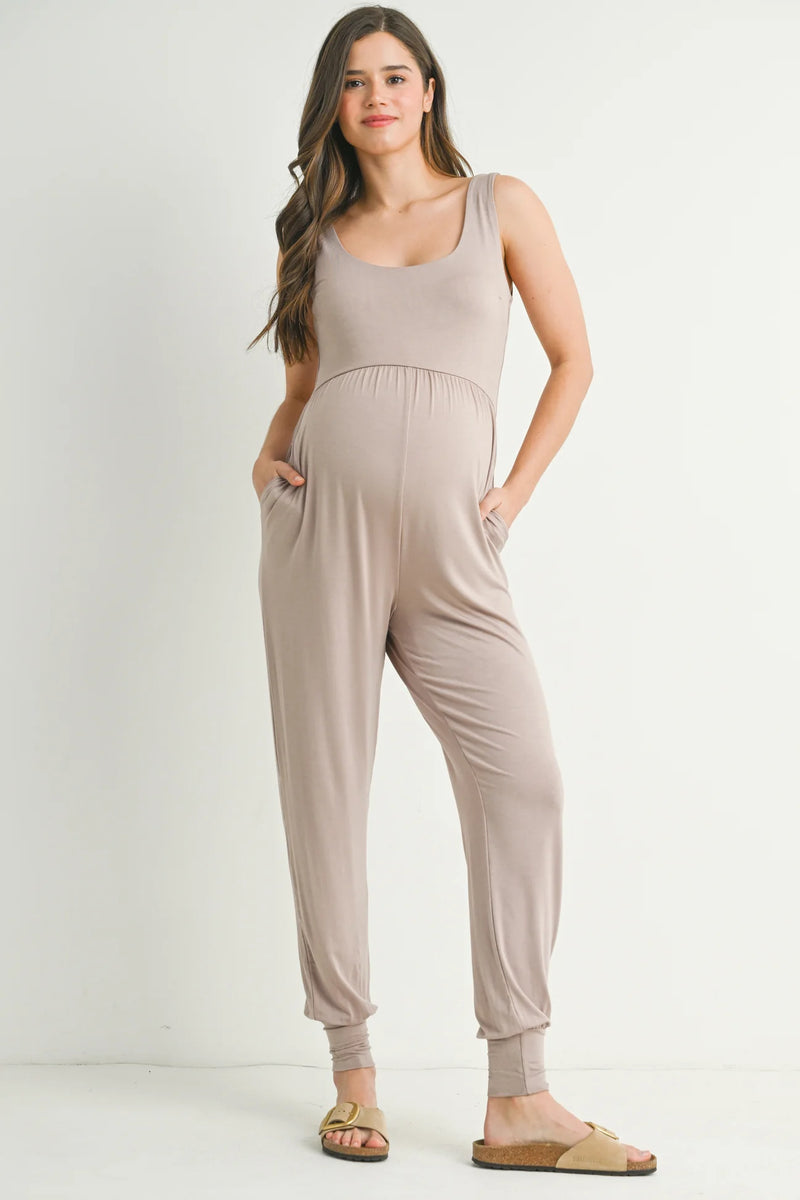Amanda Jogger Jumpsuit w/ Pockets - Yo Mama Maternity