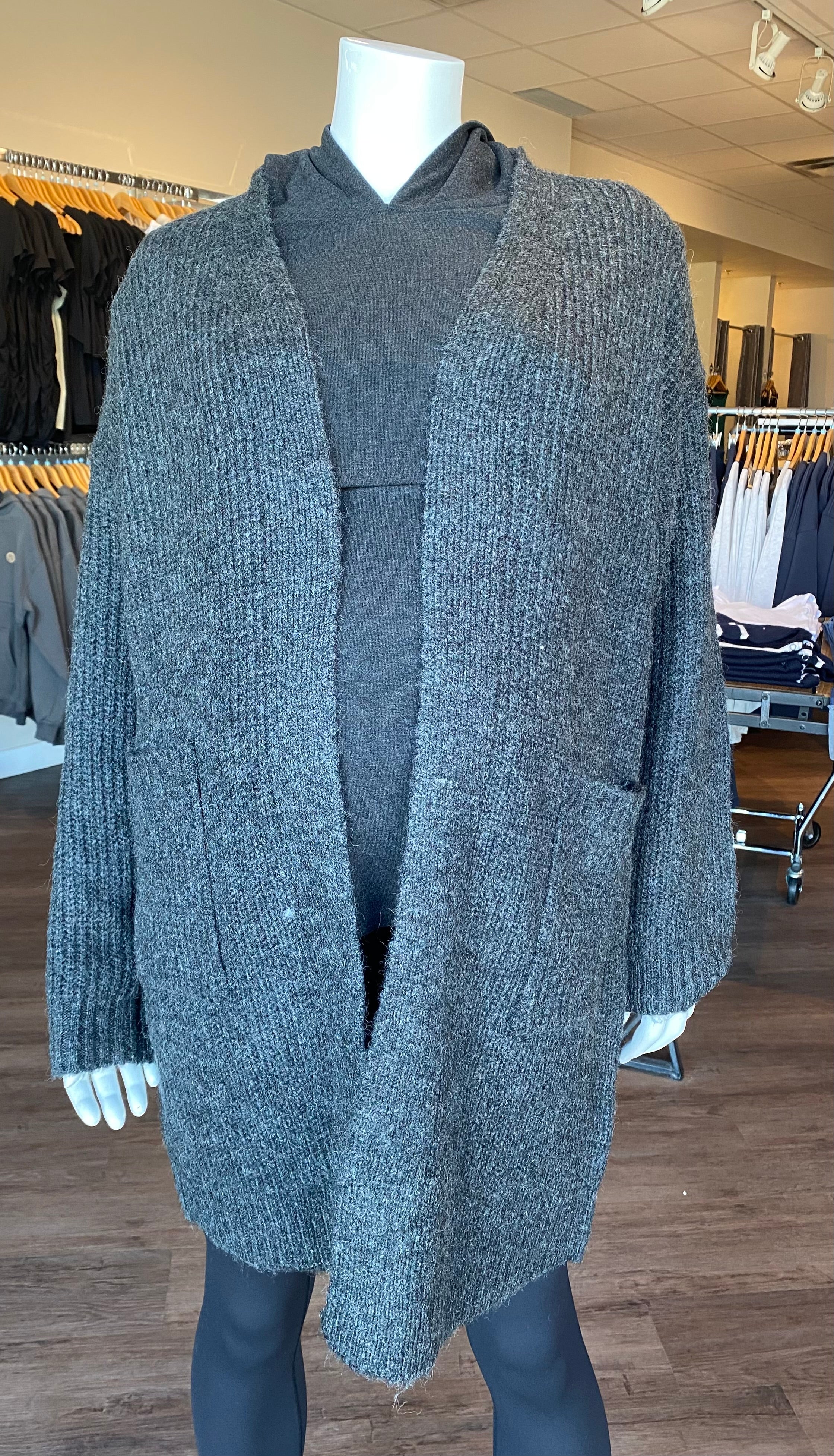 Open Cardigan w/ Front Pockets - Yo Mama Maternity