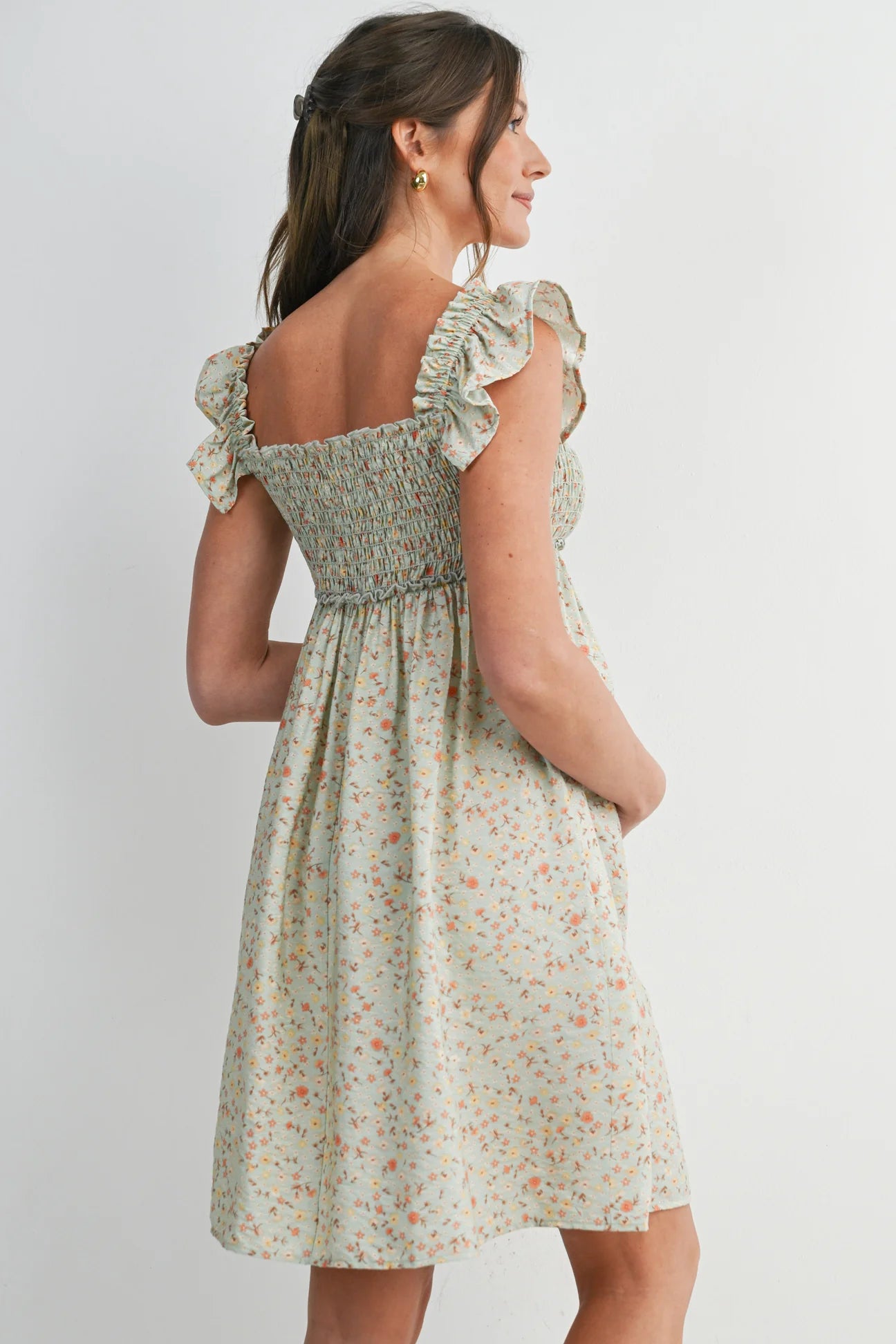 Savannah Smocked Front Flowy Dress - Yo Mama Maternity