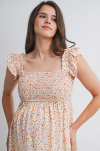 Savannah Smocked Front Flowy Dress - Yo Mama Maternity
