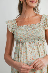 Savannah Smocked Front Flowy Dress - Yo Mama Maternity