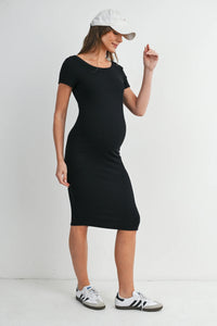 Janey Ribbed SS Dress - Yo Mama Maternity