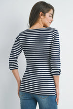 Striped Boat Neck Tee