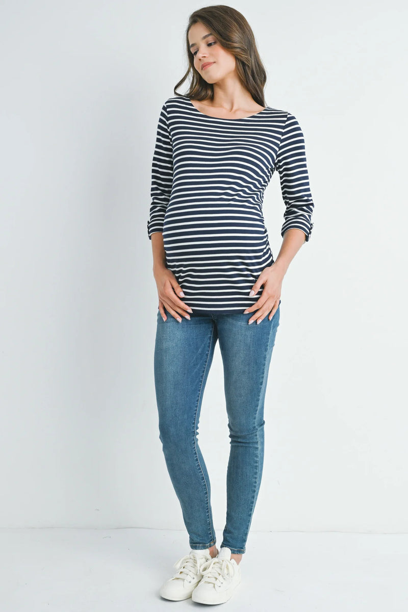 Striped Boat Neck Tee