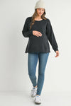 Side Split Crewneck Sweatshirt