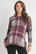 Plaid Crewneck Sweatshirt