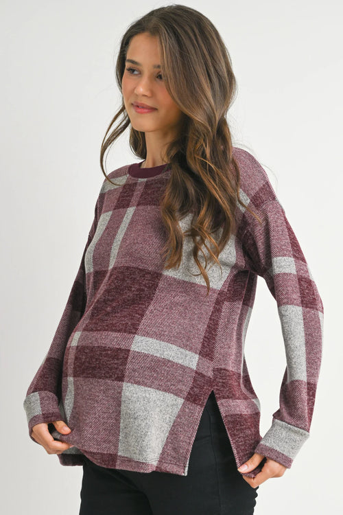 Plaid Crewneck Sweatshirt