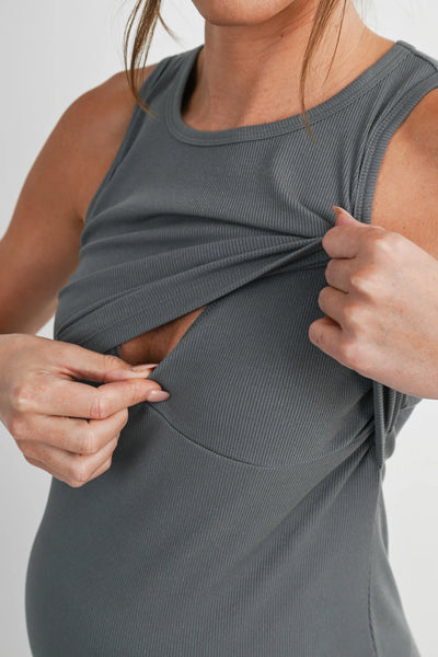 Bobbi Ribbed Nursing Tank - Yo Mama Maternity