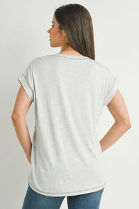 Crop Layer Nursing Tee w/ Stitch Detail - Yo Mama Maternity
