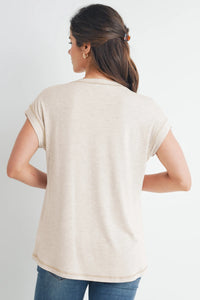 Crop Layer Nursing Tee w/ Stitch Detail - Yo Mama Maternity
