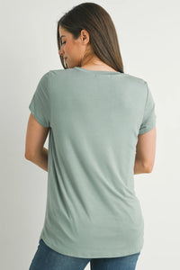 Leah Maternity & Nursing Scoop Neck Pocket Tee - Yo Mama Maternity