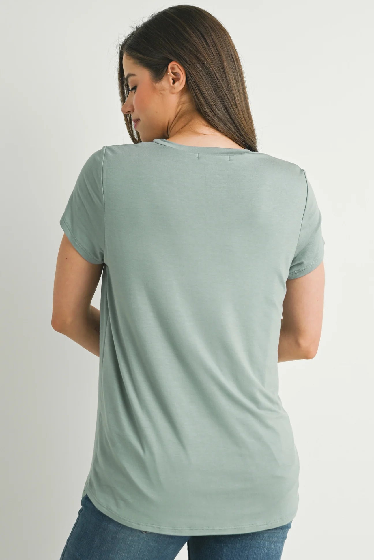 Leah Maternity & Nursing Scoop Neck Pocket Tee - Yo Mama Maternity