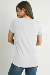 Leah Maternity & Nursing Scoop Neck Pocket Tee - Yo Mama Maternity