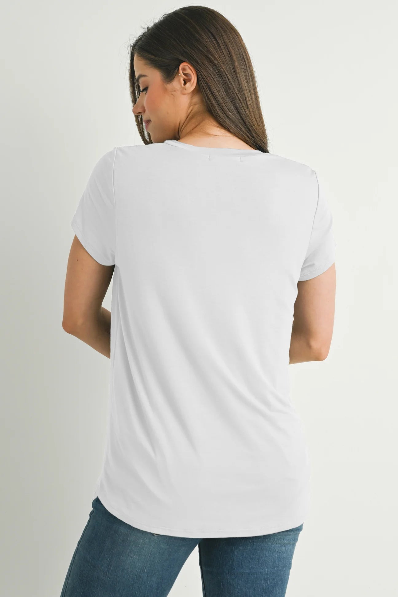 Leah Maternity & Nursing Scoop Neck Pocket Tee - Yo Mama Maternity