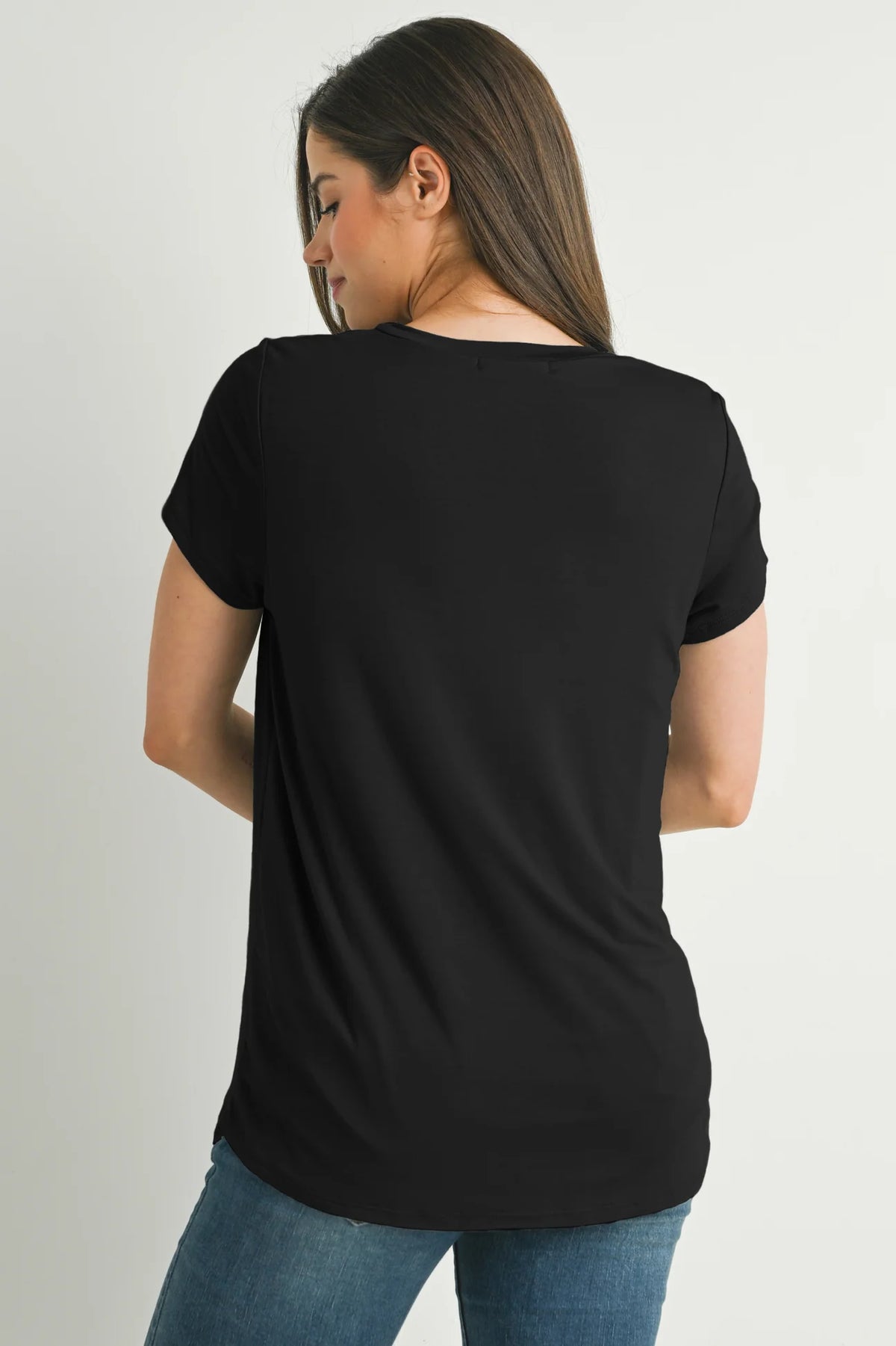 Leah Maternity & Nursing Scoop Neck Pocket Tee - Yo Mama Maternity