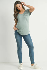 Maternity & Nursing Scoop Neck Pocket Tee