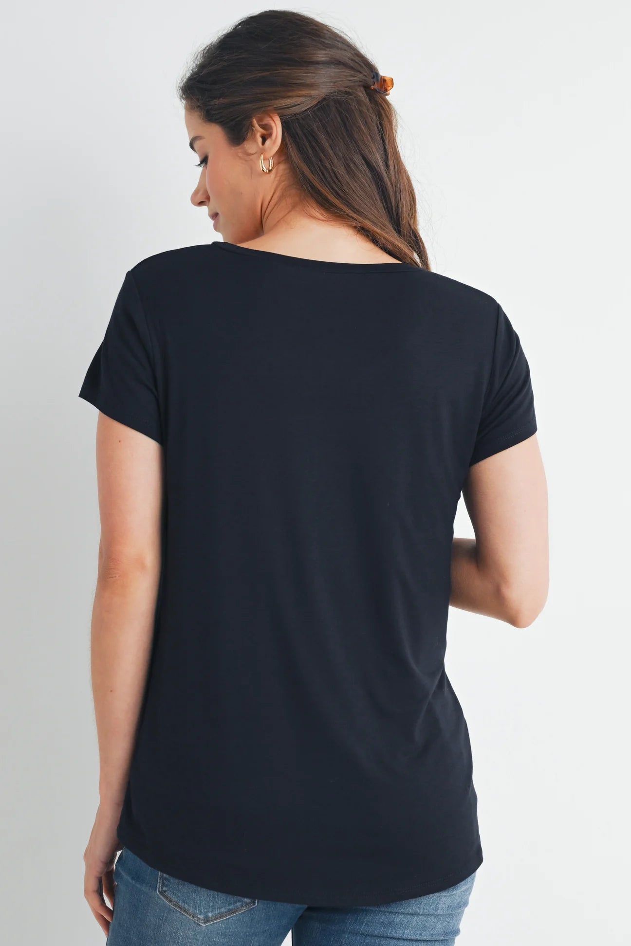 Crop Layer Nursing Tee w/ Stitch Detail - Yo Mama Maternity