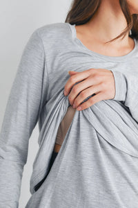 Leah LS Maternity & Nursing Tee - Yo Mama Maternity