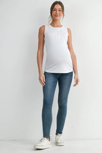 Henley Ribbed Tank - Yo Mama Maternity