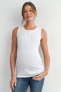 Henley Ribbed Tank - Yo Mama Maternity