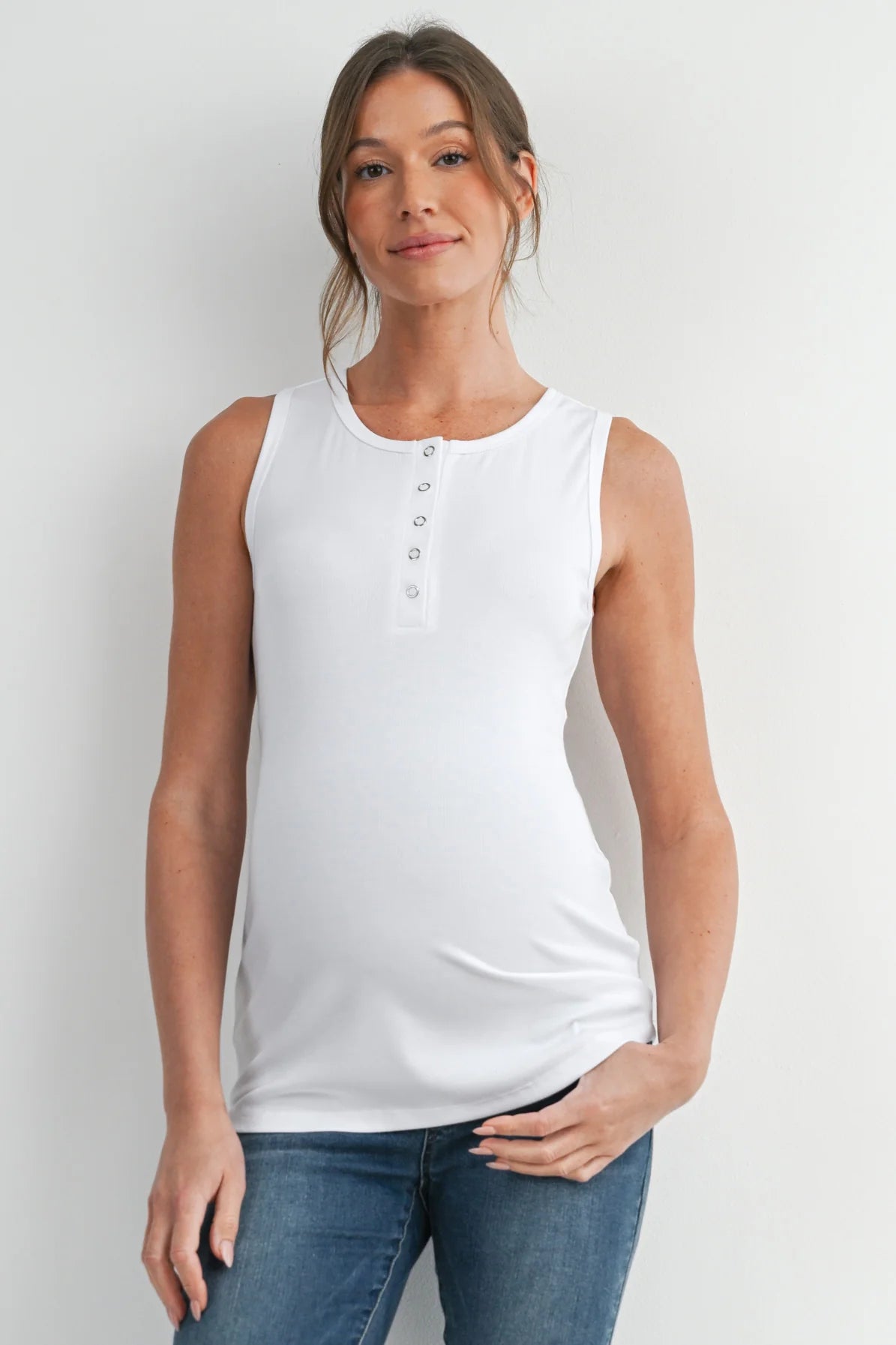 Henley Ribbed Tank - Yo Mama Maternity