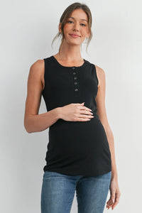 Henley Ribbed Tank - Yo Mama Maternity