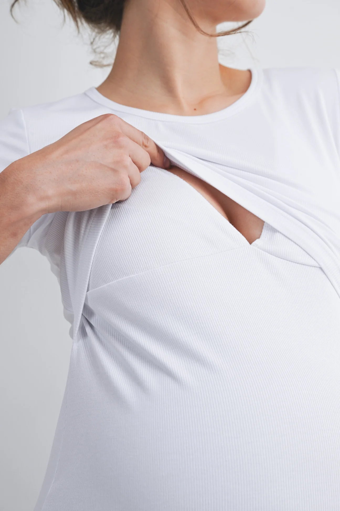 Maxine Ribbed Lift Up Tee - Yo Mama Maternity