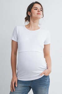 Maxine Ribbed Lift Up Tee - Yo Mama Maternity