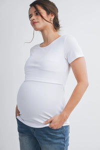 Maxine Ribbed Lift Up Tee - Yo Mama Maternity