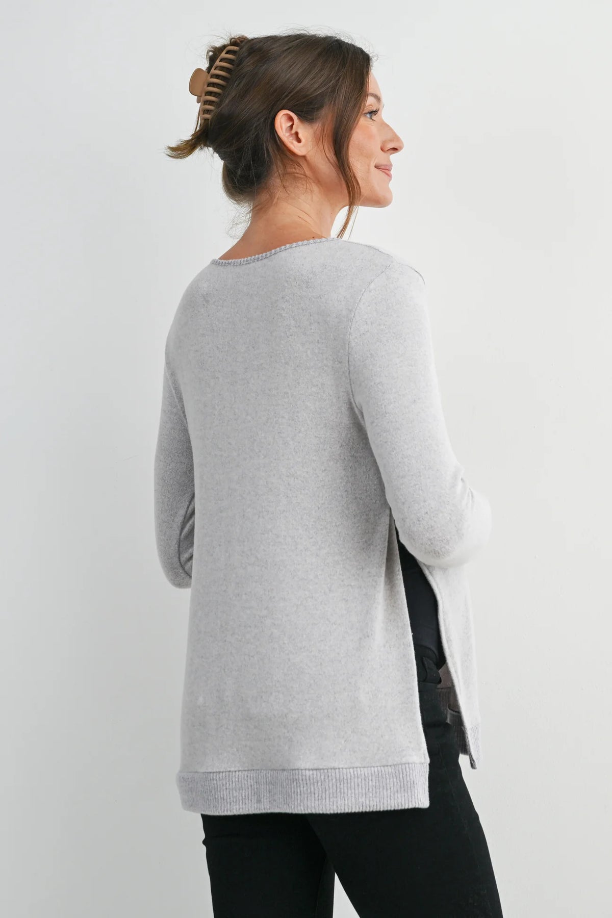 Whitney Cozy Side Split Top - Yo Mama Maternity