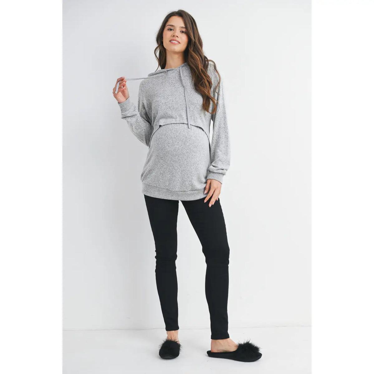 Double Layer LS Hoodie - Yo Mama Maternity