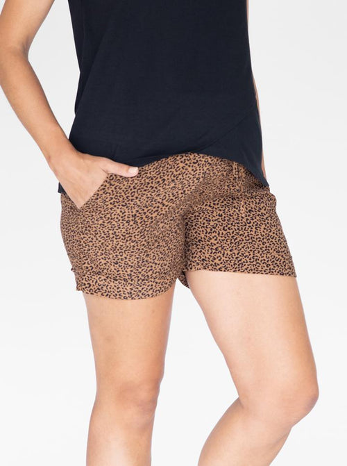 Leopard Print Maternity Shorts