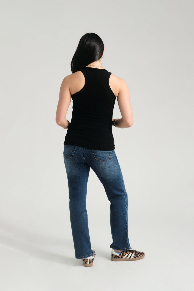 Over Bump Straight Leg Ankle Jean