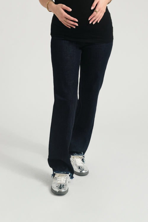 Over Bump Relaxed Straight Leg Jeans