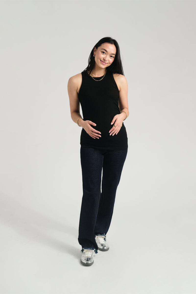 Over Bump Relaxed Straight Leg Jeans