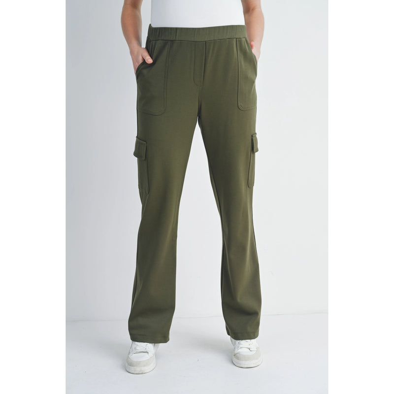 Straight Leg Ponte Cargo Pants