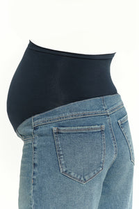 Over Bump Wide Leg Denim w/ Cuff - Yo Mama Maternity