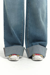 Over Bump Wide Leg Denim w/ Cuff - Yo Mama Maternity