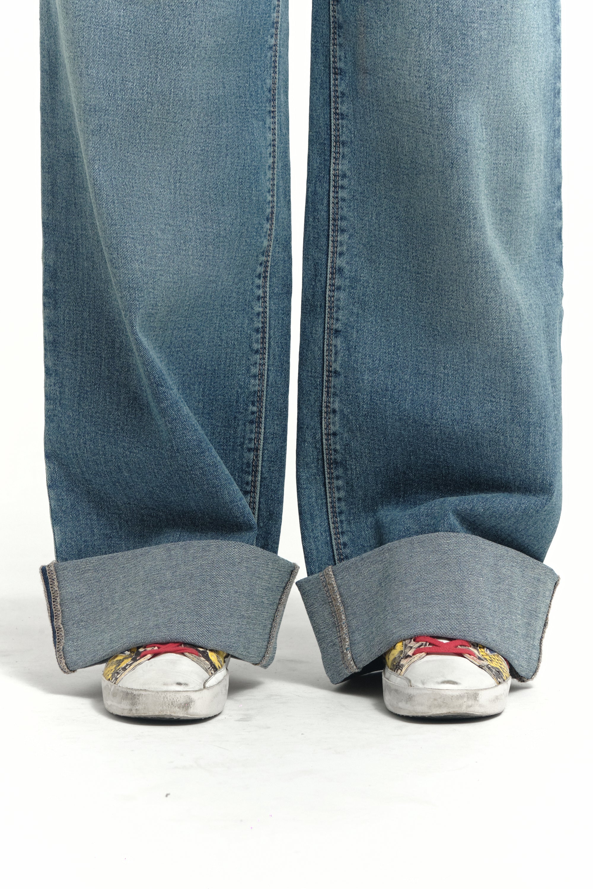 Over Bump Wide Leg Denim w/ Cuff - Yo Mama Maternity