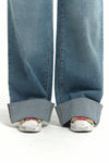 Over Bump Wide Leg Denim w/ Cuff