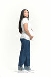 Over Bump Straight Leg Cuffed Denim