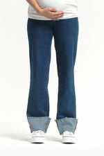 Over Bump Straight Leg Cuffed Denim