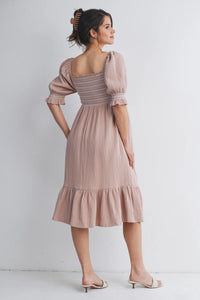 Sienna Smocked Square Neck Dress - Yo Mama Maternity