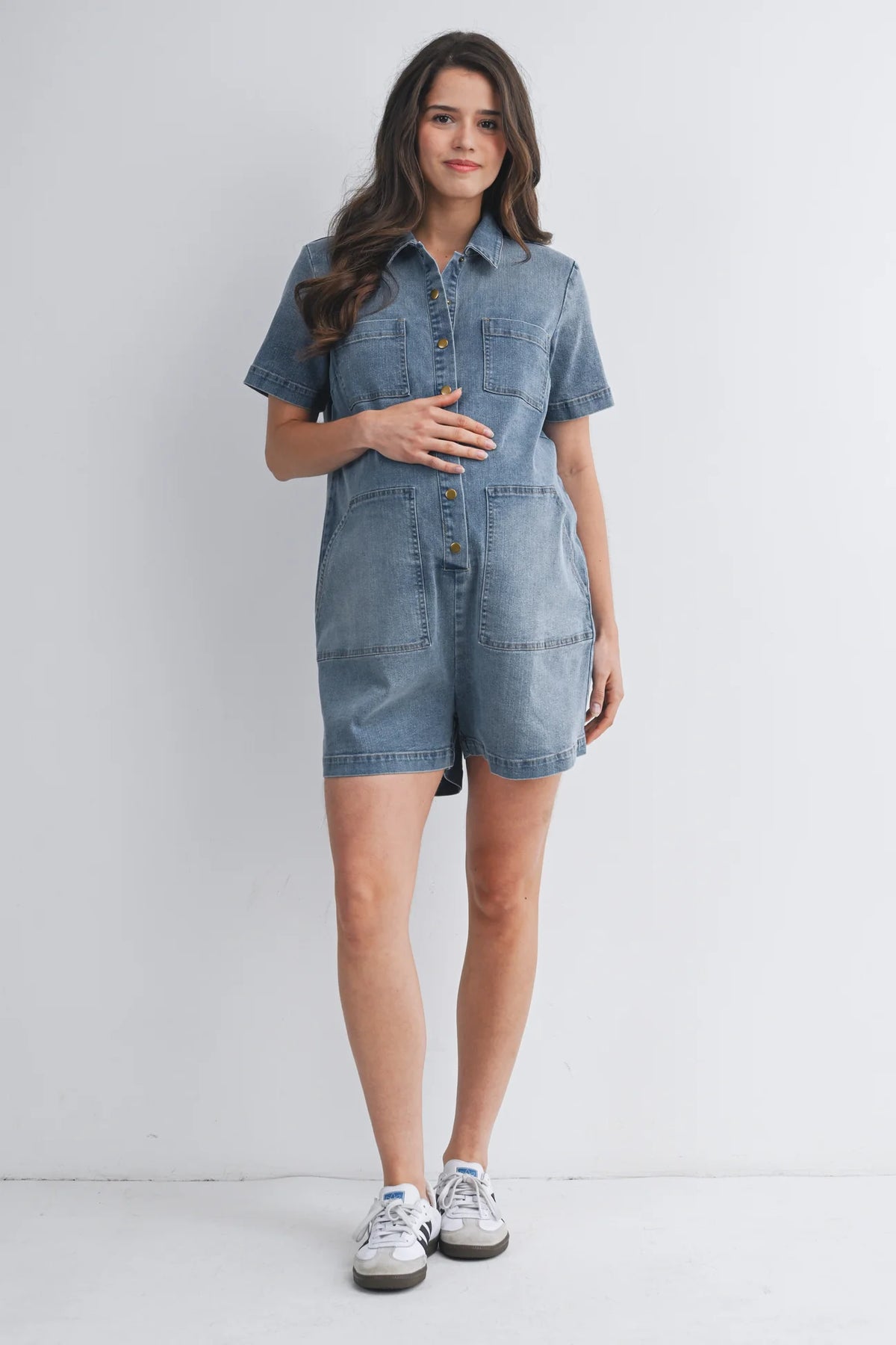 Calli Denim Short Jumper - Yo Mama Maternity