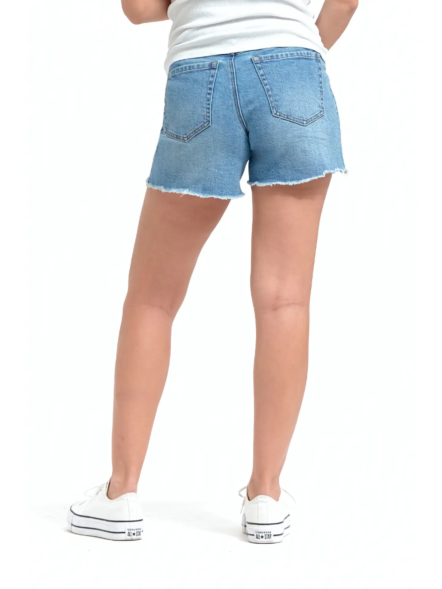 Raw Hem Dad Short W/ Bellyband - Yo Mama Maternity