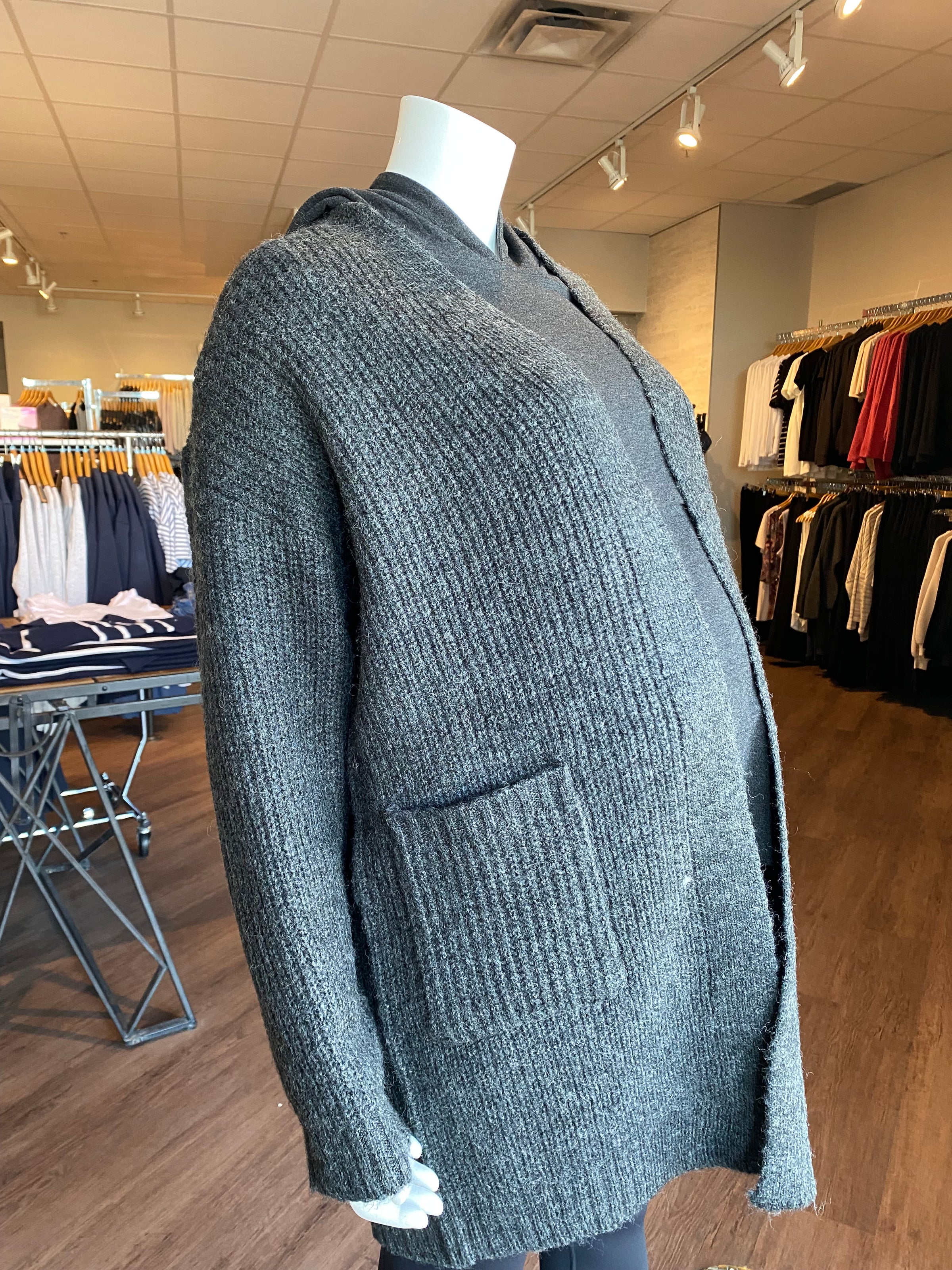 Open Cardigan w/ Front Pockets - Yo Mama Maternity