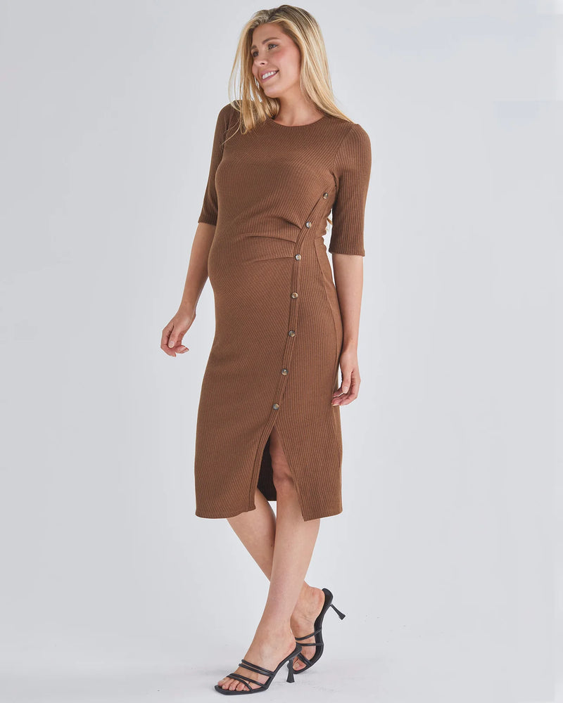 Juliet Bodycon Dress W/ Button Detail