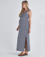 Nursing Friendly Striped Maxi Dress