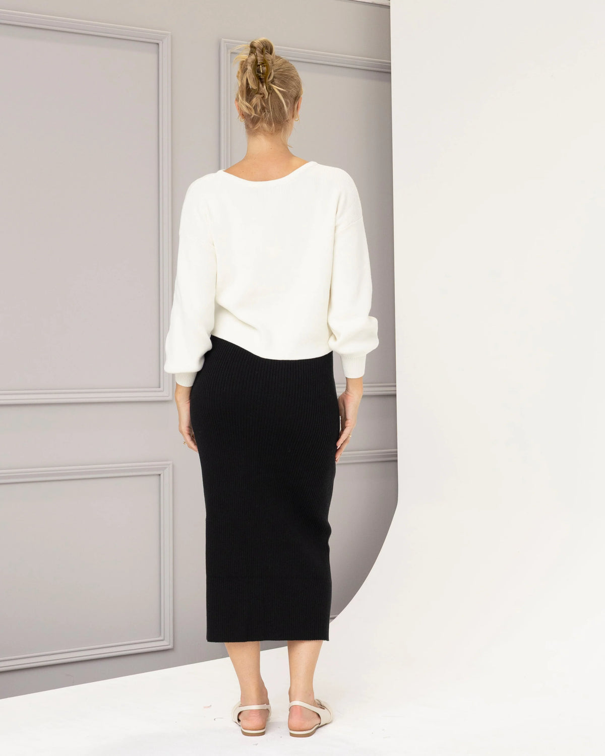 Sylvie Knitted Crop Sweater - Yo Mama Maternity